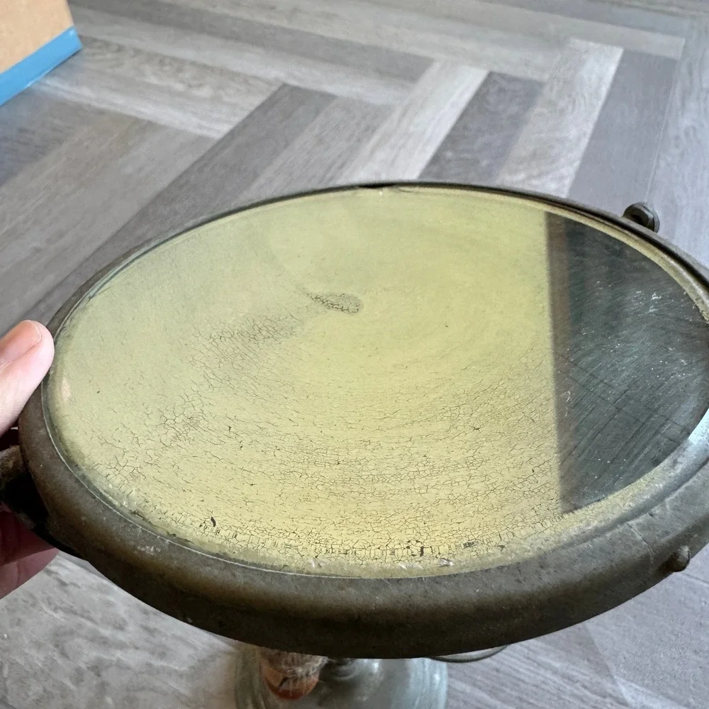 Antique Apollo Metal Shaving Stand Adjustable Tilting Mirror with Brush Holder